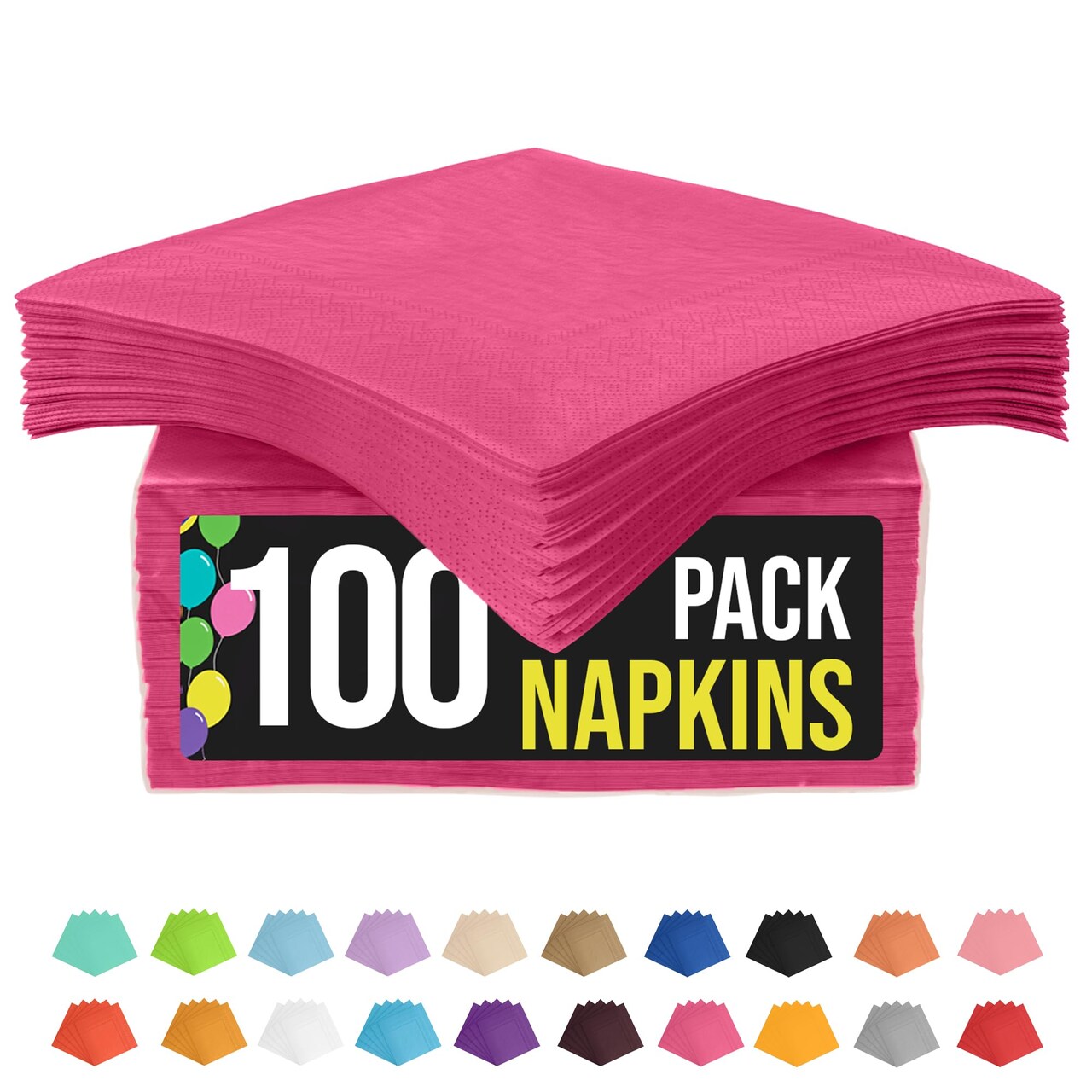 Party Solids Paper Napkins Disposable Everyday 100 Pcs 2 Ply Napkins Paper Everyday For Parties & Party Supplies